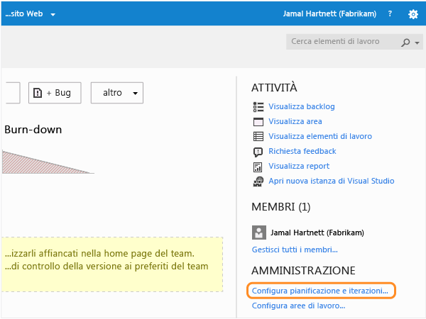 Configurare sprint e pianificazioni