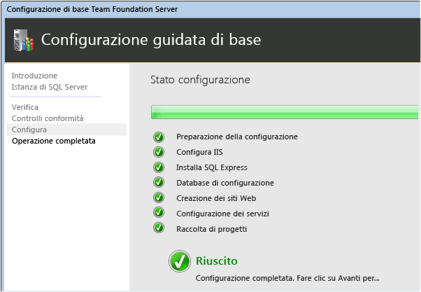 Operazione TFS completata.