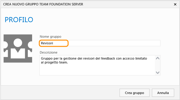 Creare il gruppo TFS di revisori