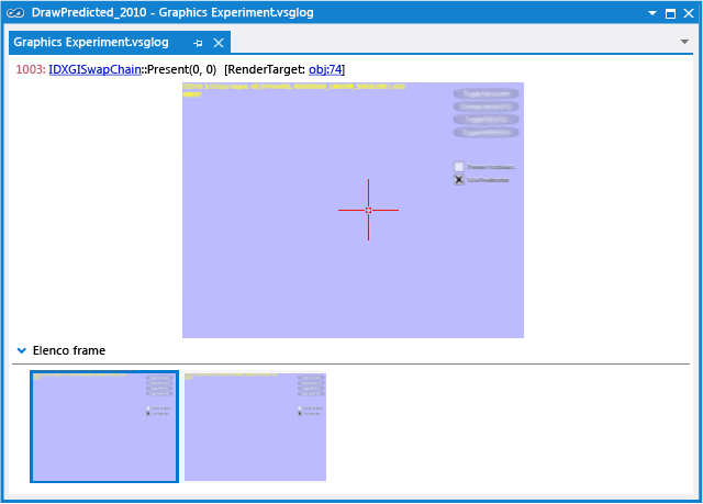 A graphics log containing two captured frames.