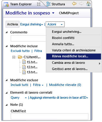 Rilevare le modifiche locali