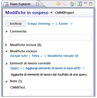 Pagina Modifiche in sospeso