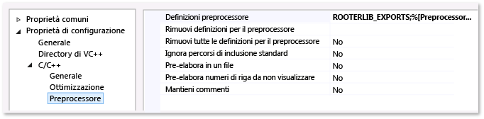 Aggiungere una definizione di un simbolo del preprocessore