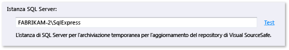 Aggiornamento guidato VSS - Istanza di SQL Server