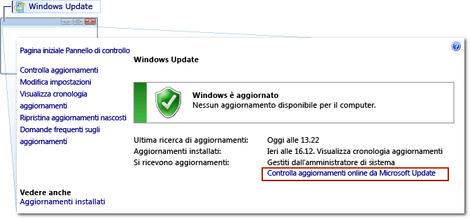 Aggiornamento di Windows