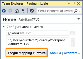 Configurazione dell'area di lavoro