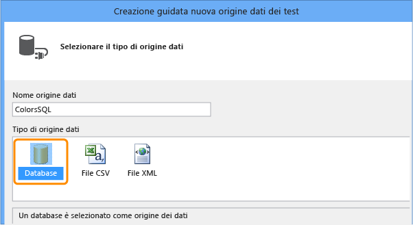 Denominare l'origine database