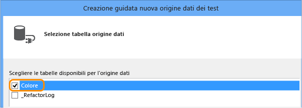 Aggiungere la tabella Color all'origine dati