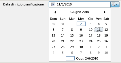 Campo del calendario