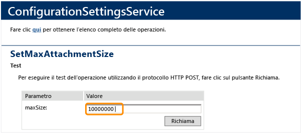 SetMaxAttachmentSize, ConfigurationSettingsService