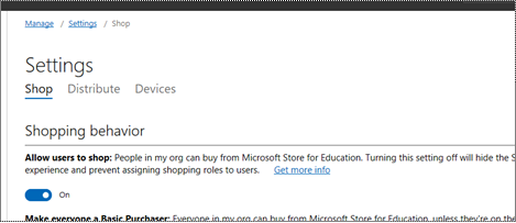 manage settings to control Basic Purchaser role assignment.