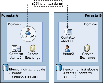 Organizzazione di Exchange complessa con più foreste