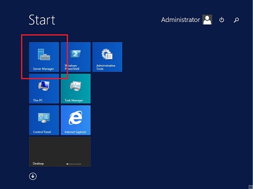 Opening Server Manager