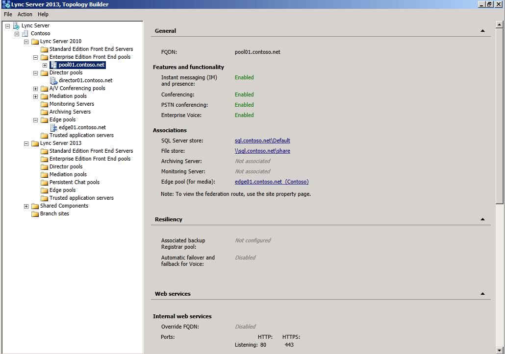 Topology Builder server role general properties