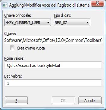 Aggiungere un valore del Registro di sistema per la distribuzione con Strumento di personalizzazione di Office