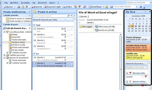 Da fare in Outlook 2007