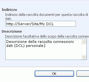 Excel Services - URL della raccolta connessioni dati