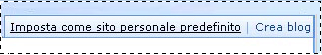 Impostare il sito personale come predefinito