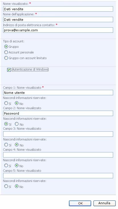 Pagina di configurazione dei mapping di gruppi di Excel Services