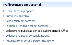 Excel Services - collegamenti pubblicati per client Office