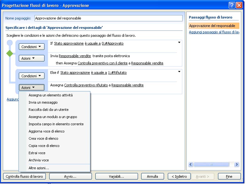 Windows SharePoint Services - creazione del flusso di lavoro