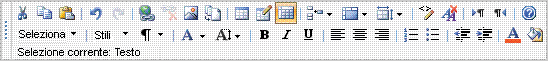 Barra degli strumenti modifica HTML