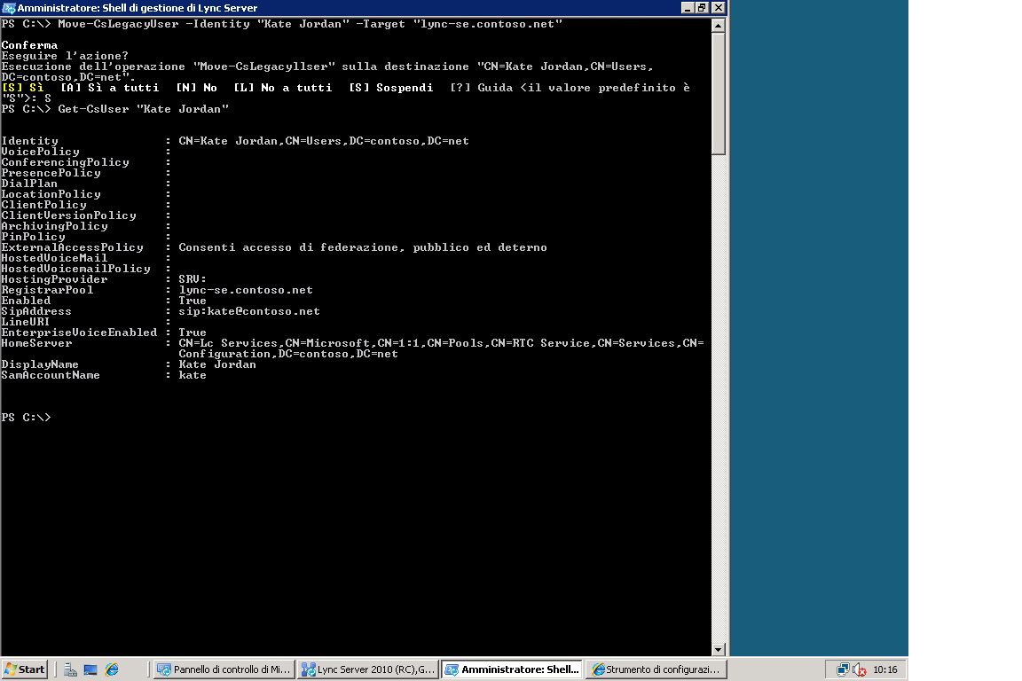 Spostamento di utenti in Windows PowerShell