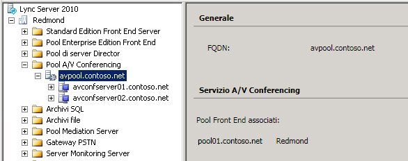 Pagina Associare pool Front End