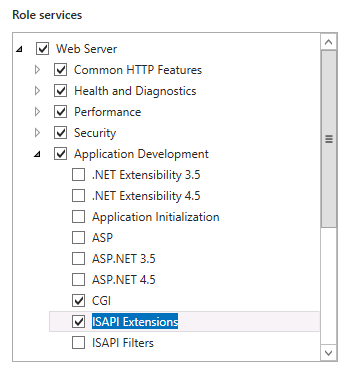 Pagina Aggiungere funzionalità per il ruolo server Web Aggiungere funzionalità