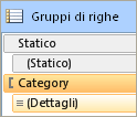 Gruppi di righe, modalità avanzata con membri statici