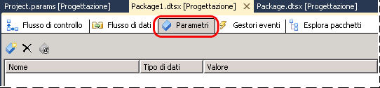 Scheda dei parametri del pacchetto