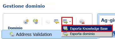 Menu Esporta Knowledge Base