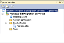 Cartelle di un progetto di Integration Services