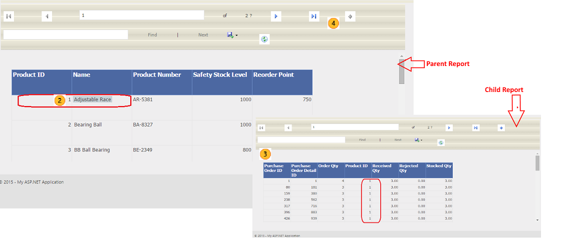 Ssrs esegue il drill-through tramite il drill-through di ReportViewer ssrs usando ReportViewer