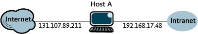 Figura 1 Esempio di un computer multihomed