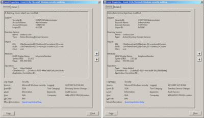 Figura 5 Prima e dopo un evento Modifiche servizio directory