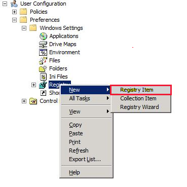 Screenshot che mostra i passaggi per creare un nuovo Registro di sistema.