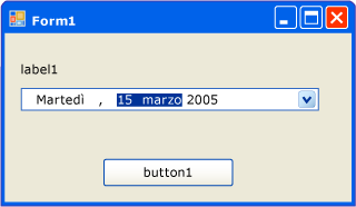 Form con oggetti Label, DateTimePicker e Button