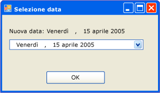 Form dopo la selezione di una data da DateTimePicker