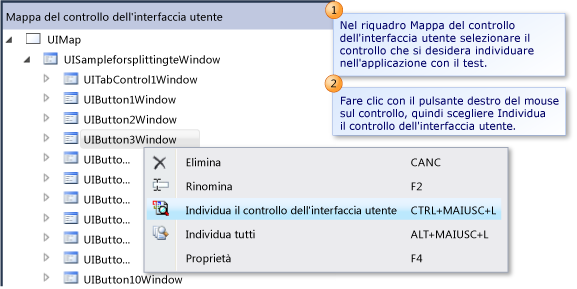 Individuazione di un controllo dell'interfaccia utente