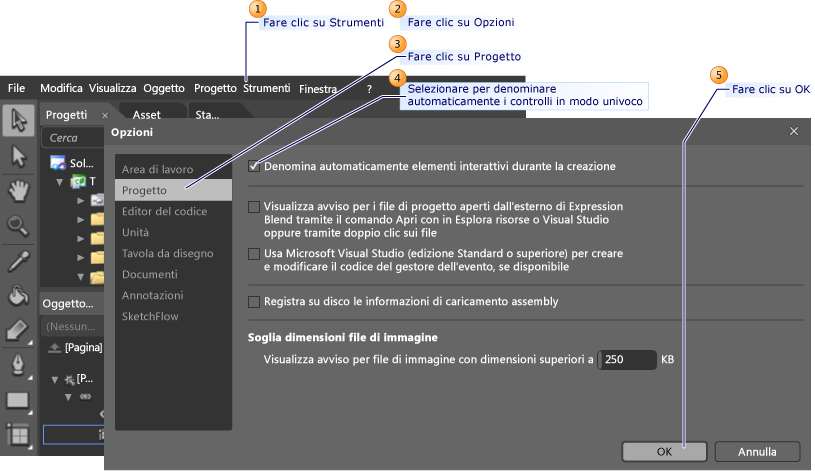 Assegnazione di nomi univoci con Expression Blend