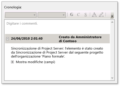 Messaggio di sincronizzazione di Project Server