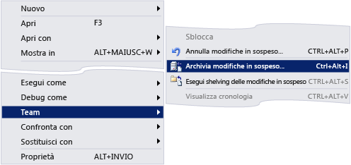 Archivia modifiche in sospeso