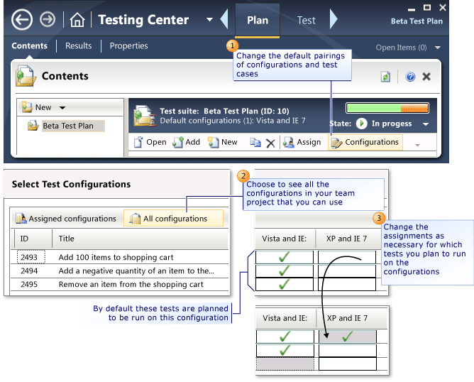 Aggiornare le assegnazioni predefinite delle configurazioni di test