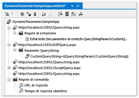 Regola di estrazione aggiunta per un parametro dinamico