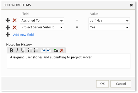 Modifica di massa per effettuare assegnazione e invio a Project Server