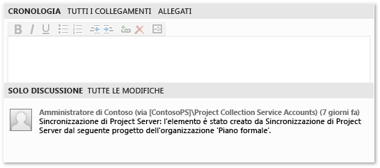 Cronologia e messaggio di sincronizzazione di Project Server