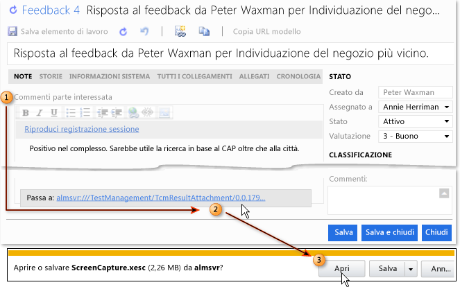 Riprodurre la registrazione di una sessione di feedback