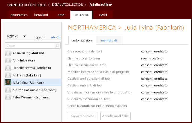 Visualizzare o modificare autorizzazioni