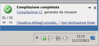 Peter viene notificato che la compilazione di CI è stata completata